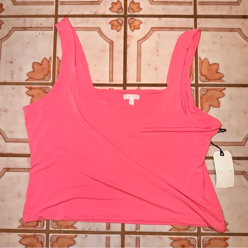 Leith Vibrant Pink Square neck Camisole Top